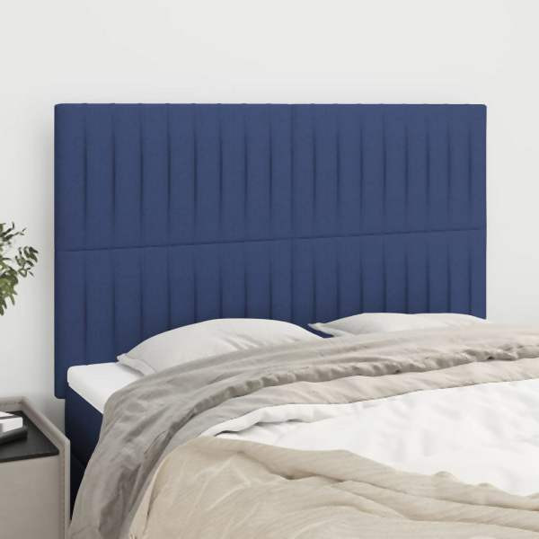 vidaXL Kopfteile 4 Stück Blau 72x5x78/88 cm Stoff, 3116574
