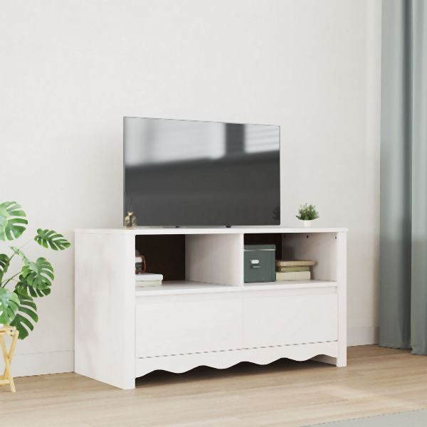 vidaXL TV-Schrank "DRAMMEN" Weiß 99x43x55 cm Massivholz Kiefer, 42003043