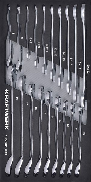 Kraftwerk BASIC LINE EVA Ratschen-Ring-Maulschlüssel-Einlage 40 x 20 cm, 19tlg, 105.301.033