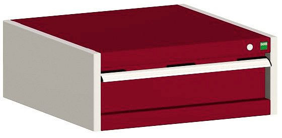 bott cubio Schubladenschrank bestückt mit 1 Schublade BxTxH: 650 x 650 x 250 mm, RAL 7035/3004, 40019001.24V