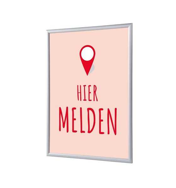 Showdown Displays Klapprahmen A4 Komplettset Hier Anmelden Rot Niederländisch, KRA4G25LPPI457