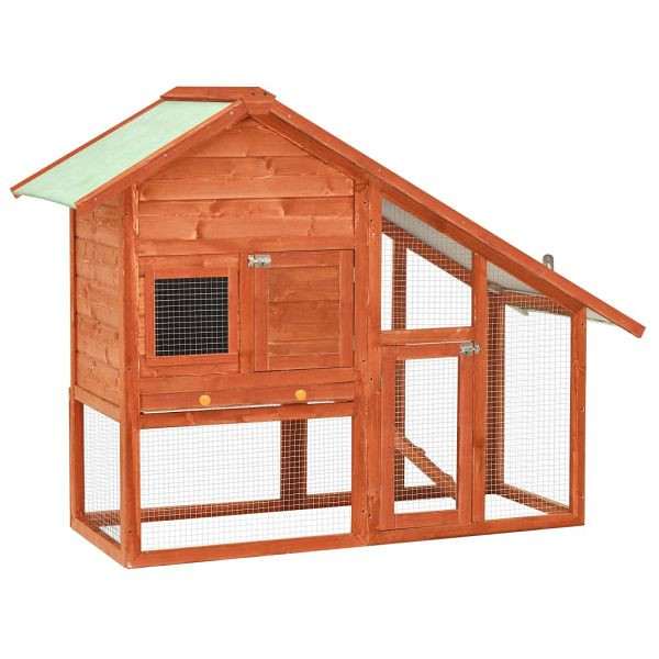 vidaXL Kaninchenstall 140x63x120 cm Tanne Massivholz, 170868