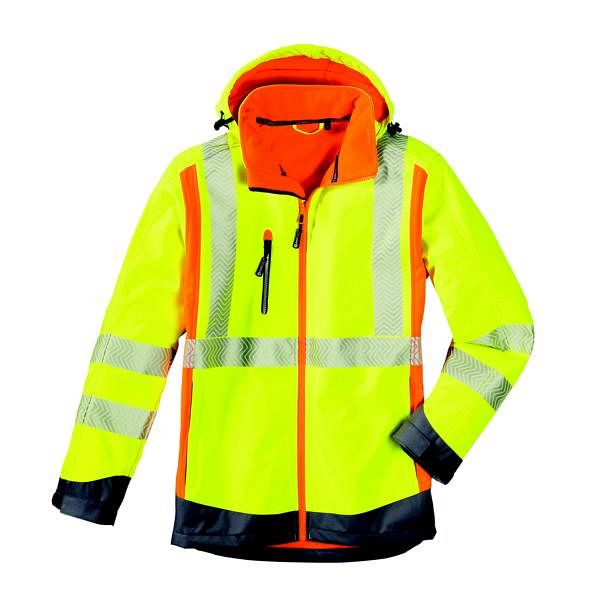 4PROTECT Warnschutz-Softshell-Jacke HOUSTON, Größe: XXL, Farbe: leuchtgelb/leuchtorange/grau, 3475-XXL