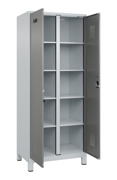 C+P Wäsche-Spind Evolo PLUS, mit Füßen, 2 Abteile, 1950x800x500mm, 7035/0004, Verschluss Zylinderschloss, 049012-22B S10041