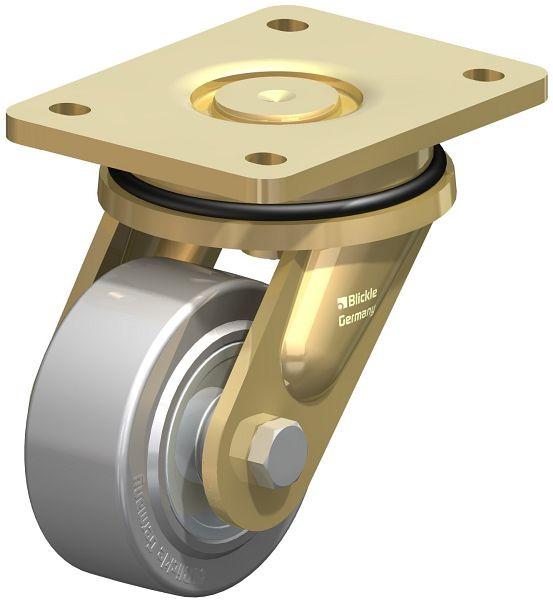 Blickle LS-SVS 100K Stahlgeschweißte Schwerlast-Lenkrolle, schwere Drehkranz-Ausführung, Stahl, Grau, 608745