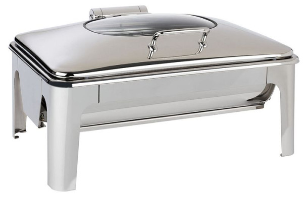 APS Chafing Dish GN 1/1, 60 x 42 cm, Höhe: 30 cm, Edelstahl, - EASY INDUCTION -, 1 Gestell, 1 Wasserbecken, 12322
