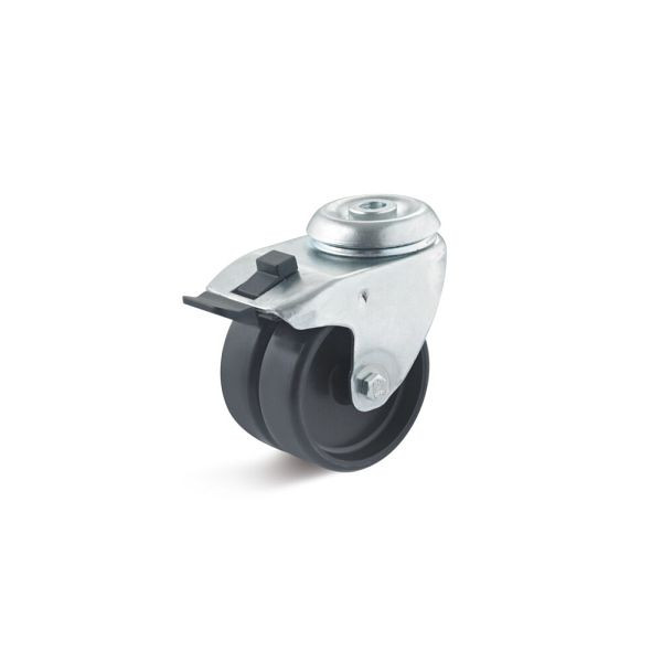 Torwegge Apparate-Rolle mit Rückenloch und Doppelstopp, L-AD-PAA-075-, 0010956INF