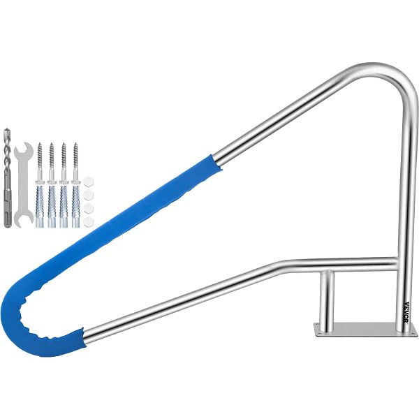 VEVOR Poolschiene Poolgeländer 55x32 "Pool Handlauf Edelstahl mit Griffabdeckung, BXGYCFS4W55X32YC1V0