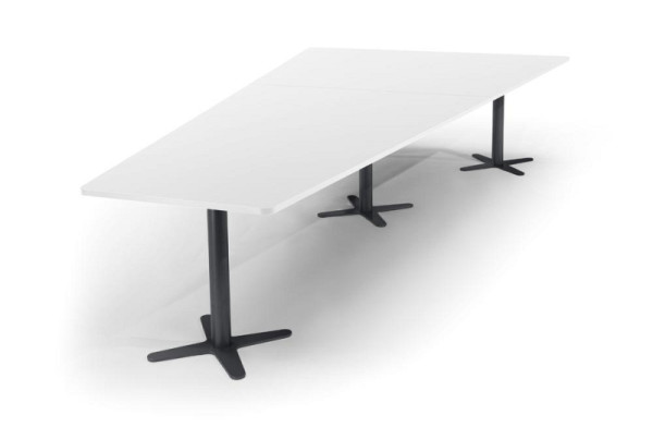 Deskin Konferenztisch DUBLIN, Dekor: Weiß, Gestellfarbe: Anthrazit RAL 7016, BxHxT: 3800 x 735 x 1975 mm, 330296