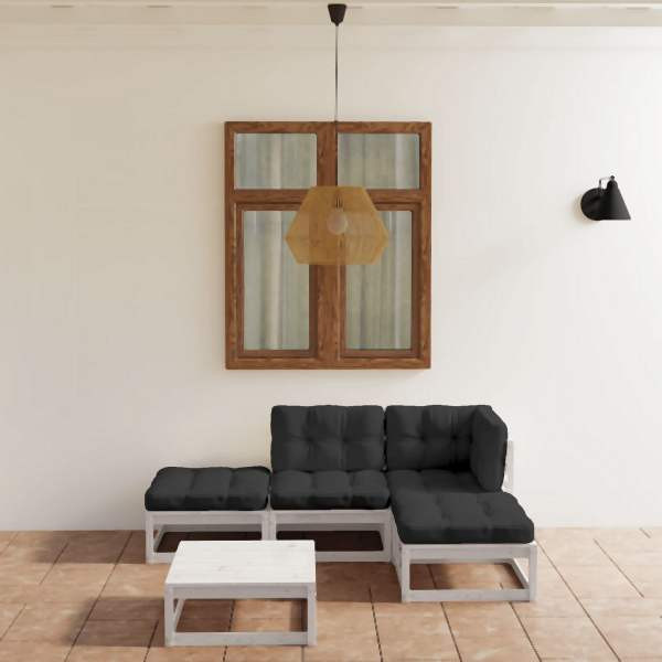 vidaXL 5-tlg. Garten-Lounge-Set mit Kissen Kiefer Massivholz, 3076530