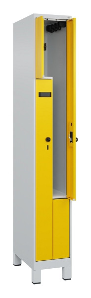 C+P Z-Spind Evolo PLUS, Füße, 2 Fächer, 1950x300x500mm, 7035/1023, Drehriegel, 049013-102 S10003