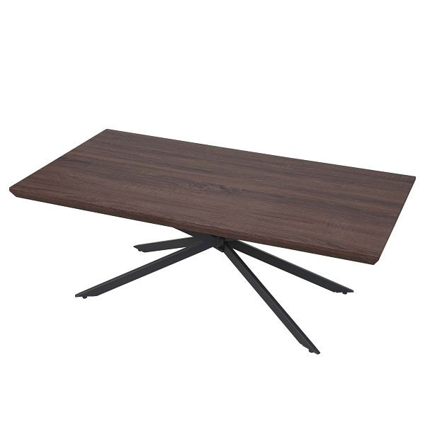 Mendler Couchtisch Kos T577, Wohnzimmertisch, 40x110x60cm, Braune Eiche, dunkle Metall-Füße, 46137