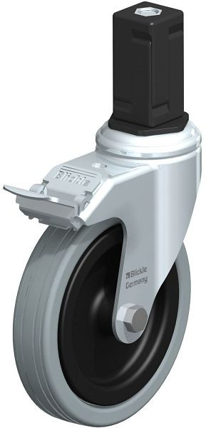 Blickle LKRA-VPA 125G-11-FI-EV15 Apparate-Lenkrolle mit Expander & Feststeller, Vollgummi, Grau, 848261