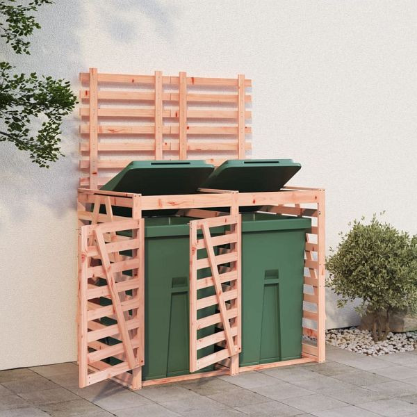 vidaXL Mülltonnenbox für 2 Tonnen Massivholz Douglasie, 3157690