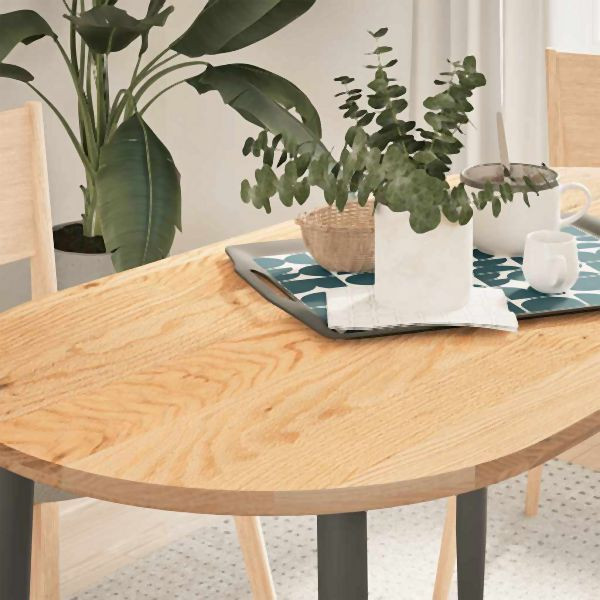 vidaXL Tischplatte 120x60x2 cm Massivholz Eiche Oval, 4009063