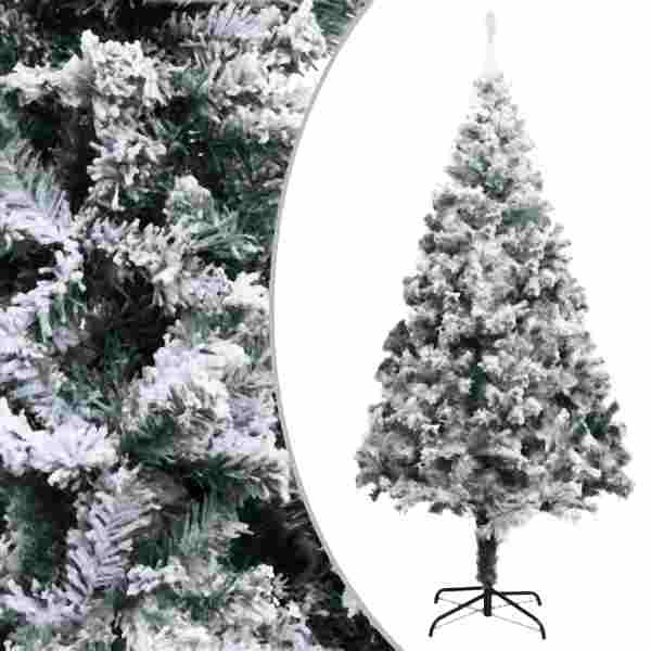 vidaXL Künstlicher Weihnachtsbaum mit Schnee Grün 240 cm PVC, 320966