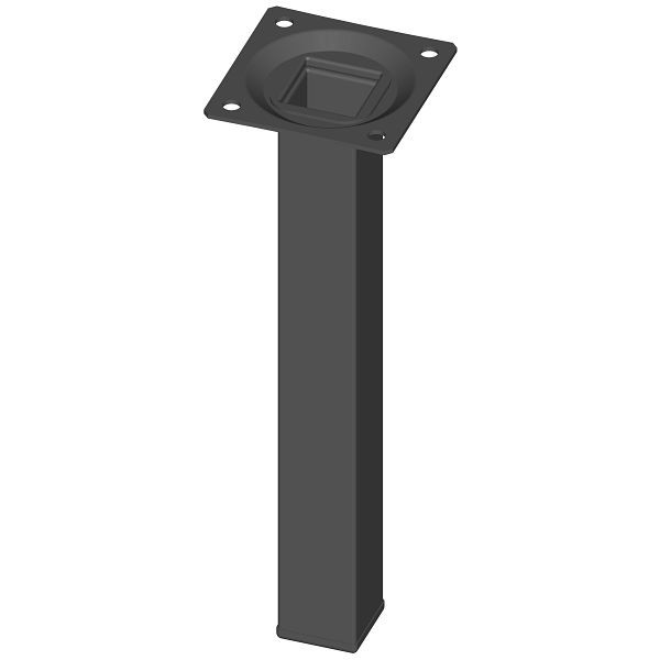 Element System STAHLROHRFUSS, LOSE, 25X25, M10, 200 mm, SCHWARZ, VE: 4 STÜCK, 11101-00015