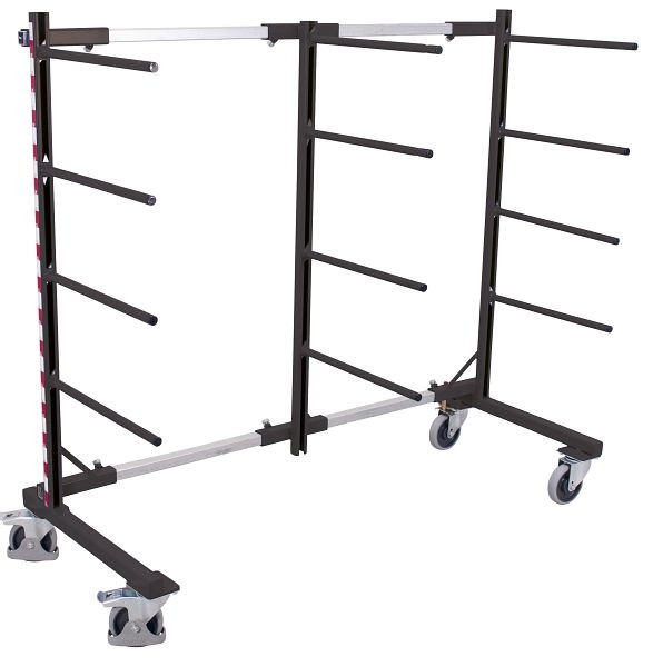 VARIOfit Tragarmwagen einseitig, Außenmaße: 840 - 2.200 x 800 mm, RAL 7016 anthrazitgrau, sw-210.006/AG