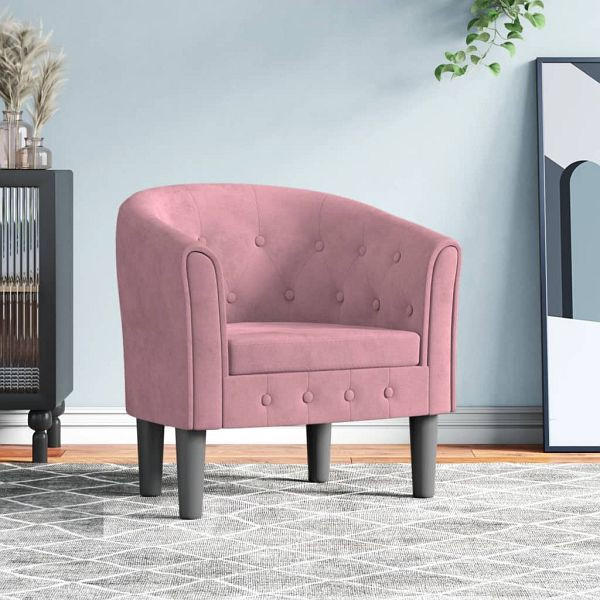 vidaXL Clubsessel Farbe Rosa Samt, 356474, 8720845436469