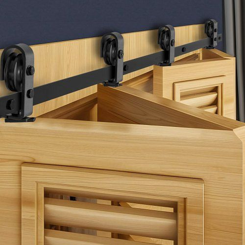 VEVOR Schiebetürsystem für faltbare Schiebetüren, 193 cm, für vier 45,7 cm Schrank-, Speisekammer- & Wäschetüren, ZDSMDGDGSM2DR3L63001V0