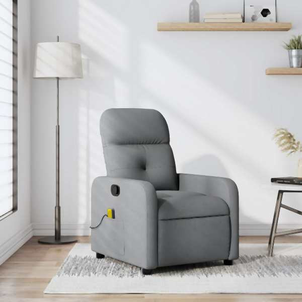 vidaXL Massagesessel Hellgrau Stoff, Füllung: Schaumstoff, 374206