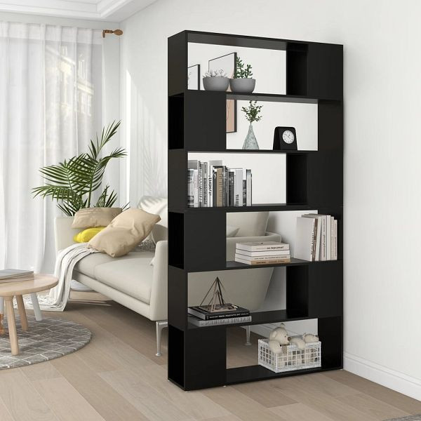 vidaXL Bücherregal Raumteiler Schwarz 100x24x188 cm, 3082072