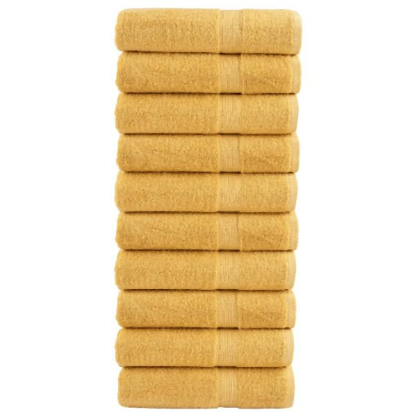 vidaXL Premium-Handtücher SOLUND 10 Stück Gold 50x100 cm 600 g/m², 137283