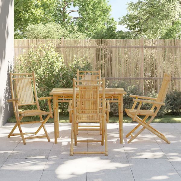 vidaXL Gartenstühle 4 Stück Klappbar 53x66x99 cm Bambus, 3278514