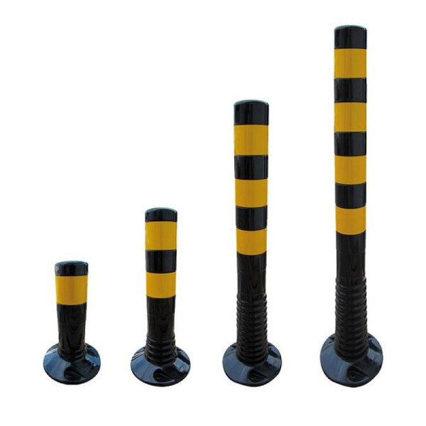 Stein HGS Absperrpfosten -Flexi Schwarz-, nachgiebig, 1000 mm, mit gelb reflektierenden Streifen, 412221bg