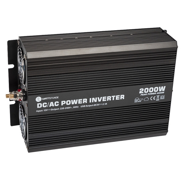 WATTSTUNDE 2000W / 4000W 12V Sinus Spannungswandler WS12/2000SI, 301-12000