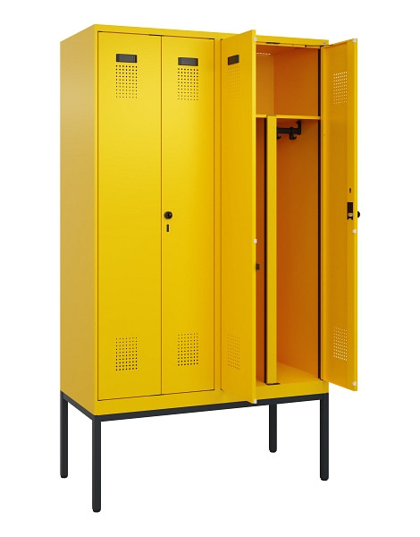 C+P PSA Doppel-Spind Evolo PLUS, Gestell, 4 Abteile, 2120x1200x500mm, 1023/1023, Drehriegel, 0490327-40P S10022