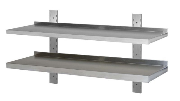 Skyrainbow Wandbord Edelstahl verstärkt, 2 Böden, 100x40 cm, THWBS2R104S