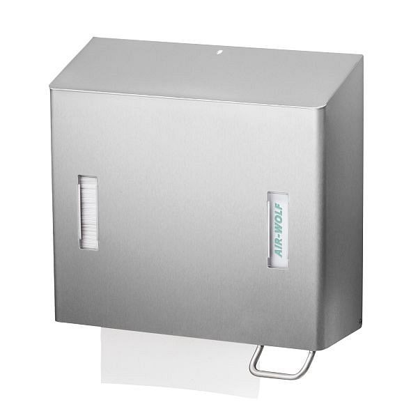 Air Wolf Schaumseifen- und Papierhandtuchspender, Serie Omega, H x B x T: 377 x 377 x 163 mm, Edelstahl beschichtet, 29-072