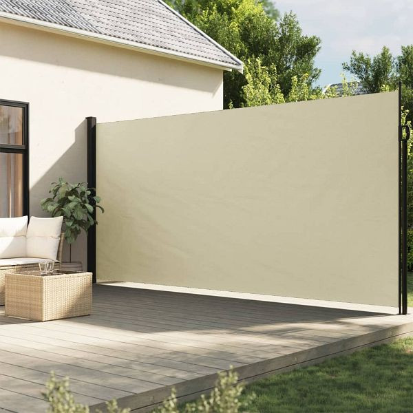 vidaXL Seitenmarkise Ausziehbar Creme 200x600 cm, 4004550