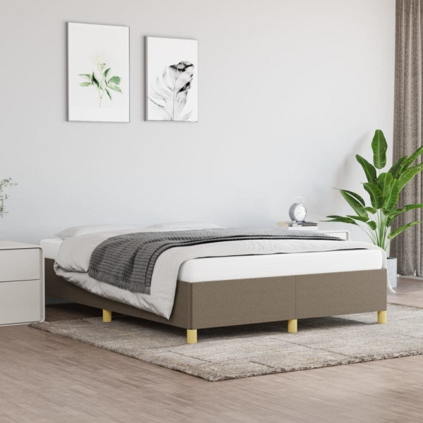 vidaXL Bettgestell Taupe 140x200 cm Stoff, Polyester, 347169