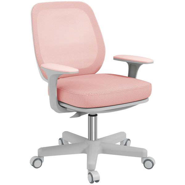 Vinsetto Bürostuhl, Ergonomisch Schreibtischstuhl mit Drehfunktion, Höhenverstellbar 55 x 48 x 82,5-94,5 cm Rosa, 921-690V01PK