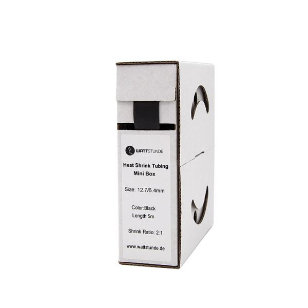 WATTSTUNDE Schrumpfschlauch schwarz 12,7/6,4 mm / 2:1, VE: 5 Meter, 909-XXX1-008
