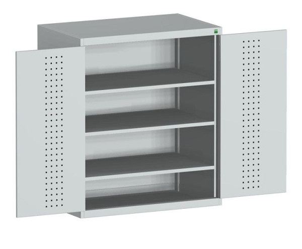 bott cubio Flügeltürschrank bestückt mit 3 Fachböden BxTxH: 1050 x 525 x 1200 mm, RAL 7035/7035, 40013085.16V
