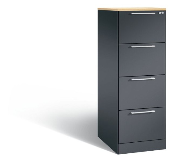 C+P Hängeregistraturschrank Asisto, H1310xB440xT600mm, Farbe: Schwarzgrau, Bügelgriff, 146225-411 S10197