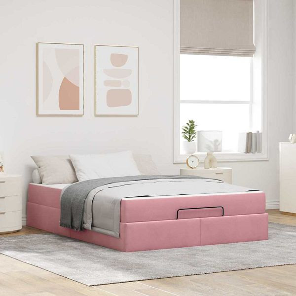 vidaXL Bettgestell Rosa 140 x 200 cm Samt, 3399569