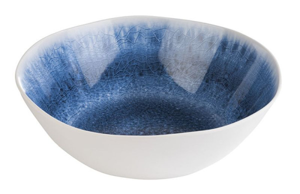 APS Schale -BLUE OCEAN-, Ø 30,5 cm, Höhe: 9 cm, Melamin, 3 Liter, innen: Dekor, blau, außen: weiß, 84678