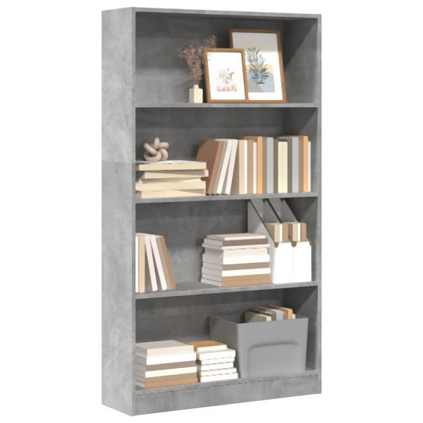 vidaXL Bücherregal Betongrau 80x24x143 cm Holzwerkstoff, 857847