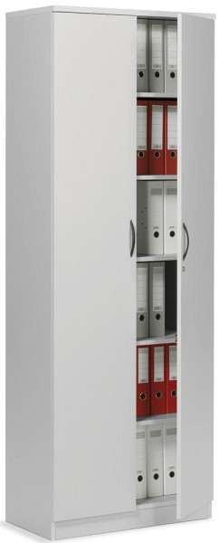 Deskin Flügeltürenschrank MULTI M, Dekor lichtgrau, B 800 x H 2200 x T 420 mm, 269596