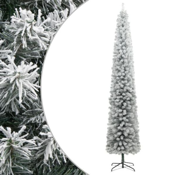 vidaXL Weihnachtsbaum Schlank mit Ständer Beschneit 270 cm PVC, 357686