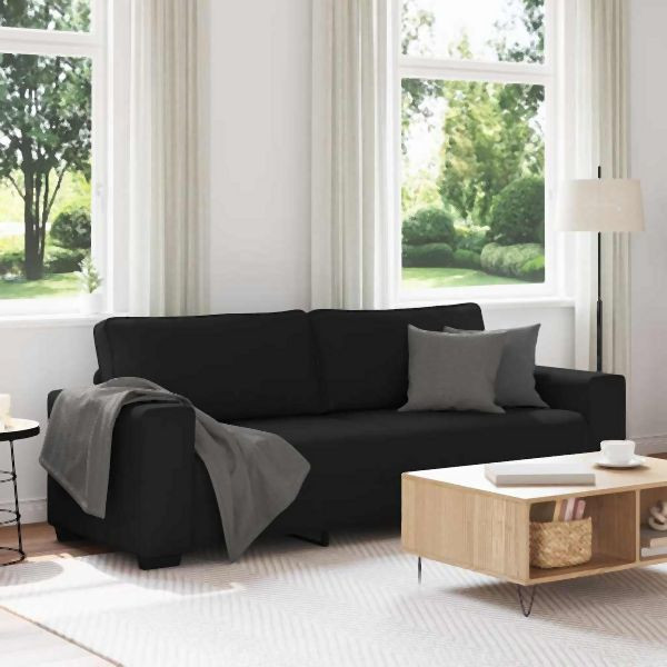 vidaXL 3-Sitzer-Sofa Schwarz 180 cm Abmessung Stoff, 4105178
