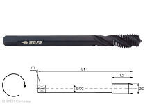 BAER HSSE-VAP Gewindebohrer 35° RSP - M 18 x 2,5 - DIN 376 Edelstahl, 110605010