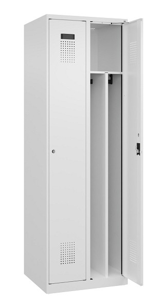 C+P Spind Evolo PLUS, 2 Abteile, 1850x600x500mm, 9016/9016, Verschluss Zylinderschloss, 049000-20F S10047