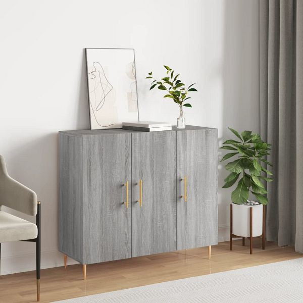 vidaXL Sideboard Grau Sonoma 90x34x80 cm Holzwerkstoff, 828098