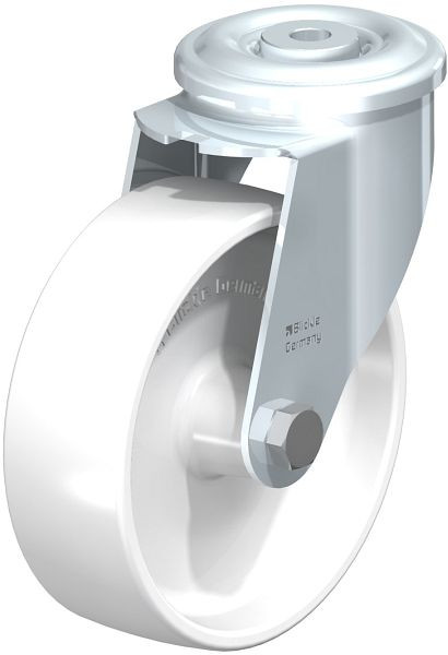 Blickle LER-PPN 150G-FA Stahlblech-Lenkrolle mit Rückenloch, Polypropylen, Weiß, 762903