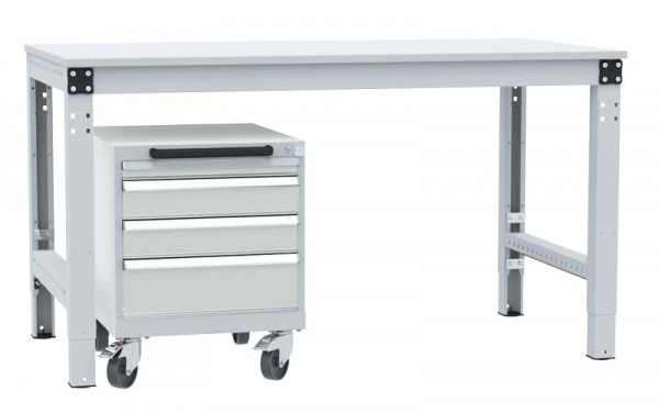 Manuflex Schubfachschrank BASETEC mobil, Nutzhöhe 400 mm mit 4 Schubfächern, in lichtgrau RAL 7035, Lichtgrau, SP1193.7035